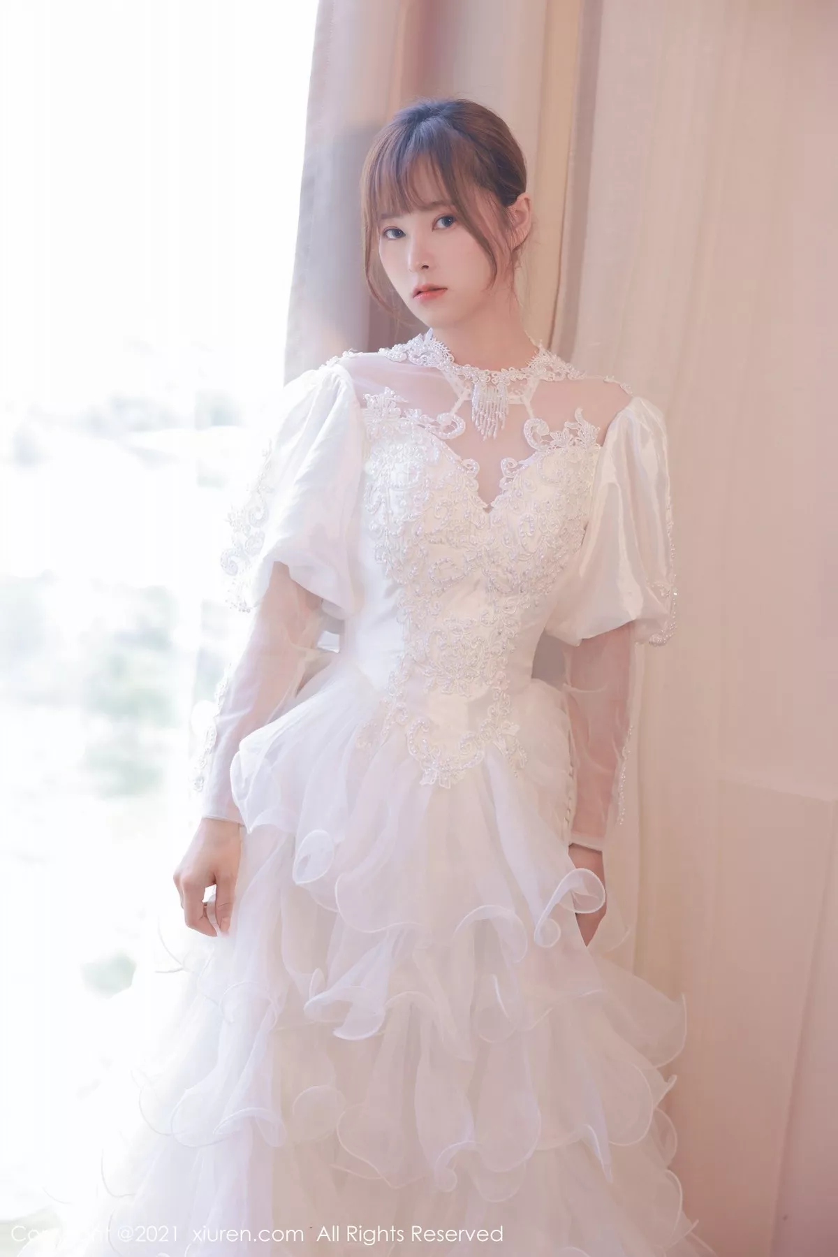 秀人集.com_[XiuRen秀人网]No.3671_模特奈沐子唯美婚纱主题私房情趣服饰配蕾丝吊袜惹火诱惑写真55P